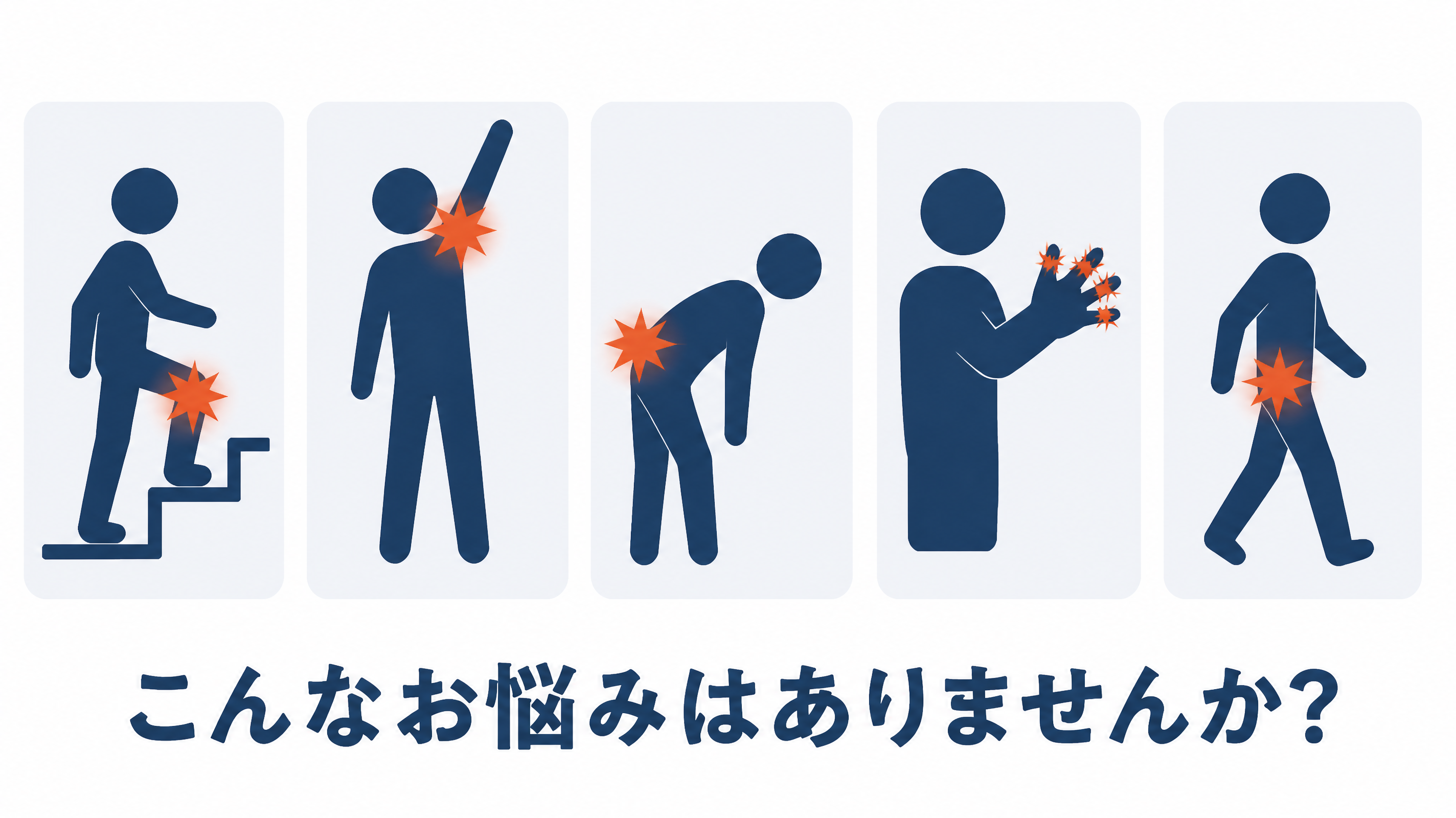 関節・骨・肌のお悩み — こんなお悩みはありませんか