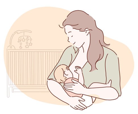 母乳育児のイラスト